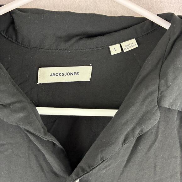 Jack & Jones Relaxed Button Up Eli Resort Shirt Men's Large 100% Viscose Soft - Picture 7 of 10